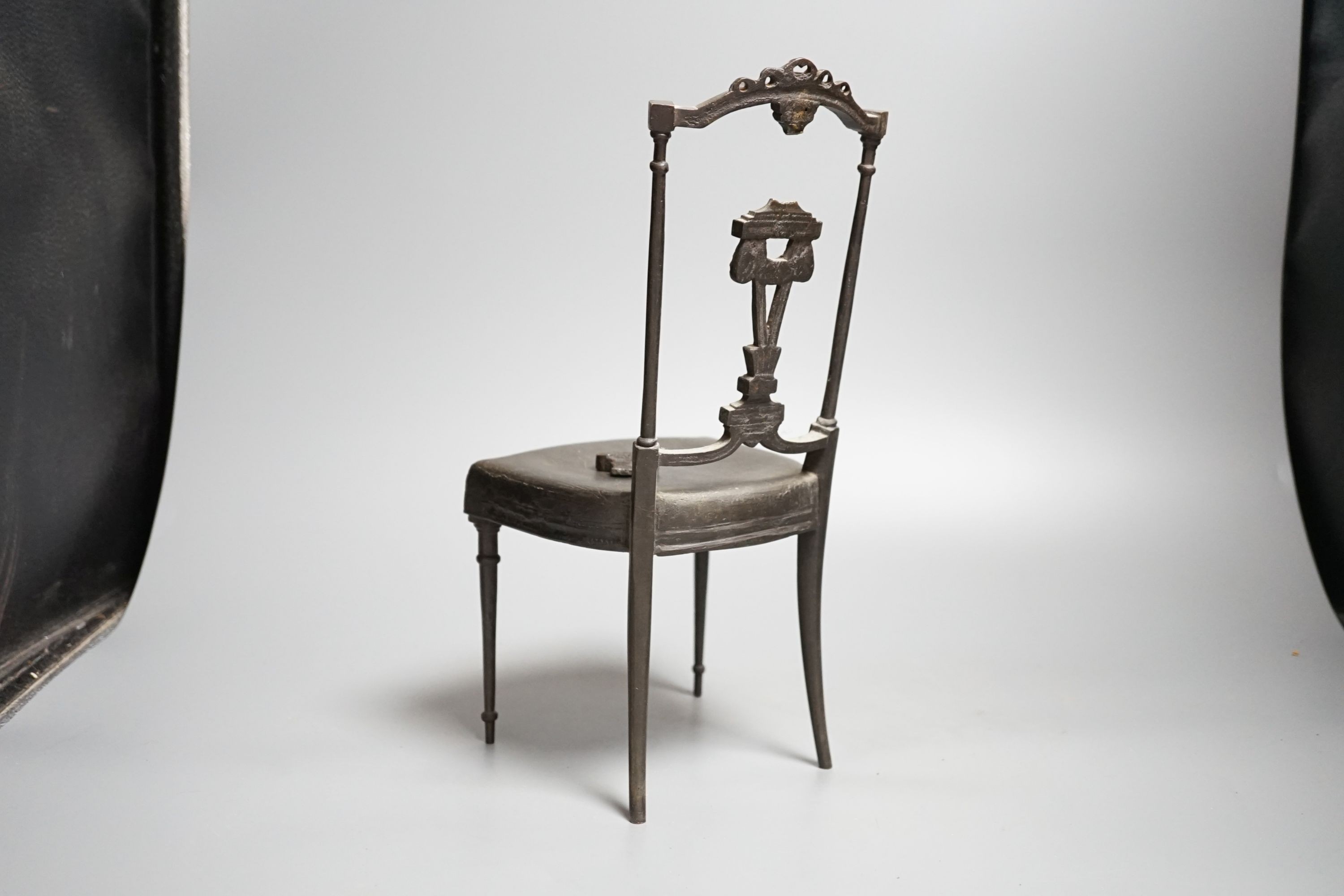 A Berlin style bronze model of a dining chair, height 32cm
